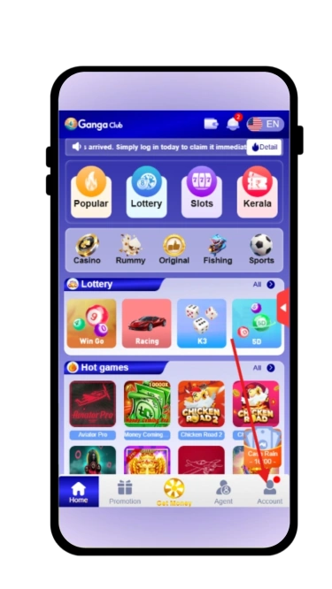 go to Account section